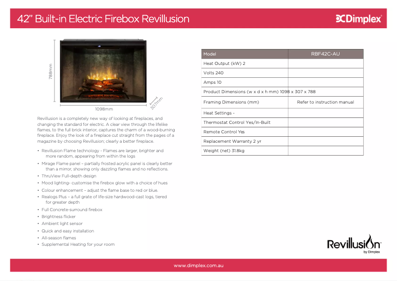 Image de la première page du manuel de l'appareil Revillusion RBF42C-AU