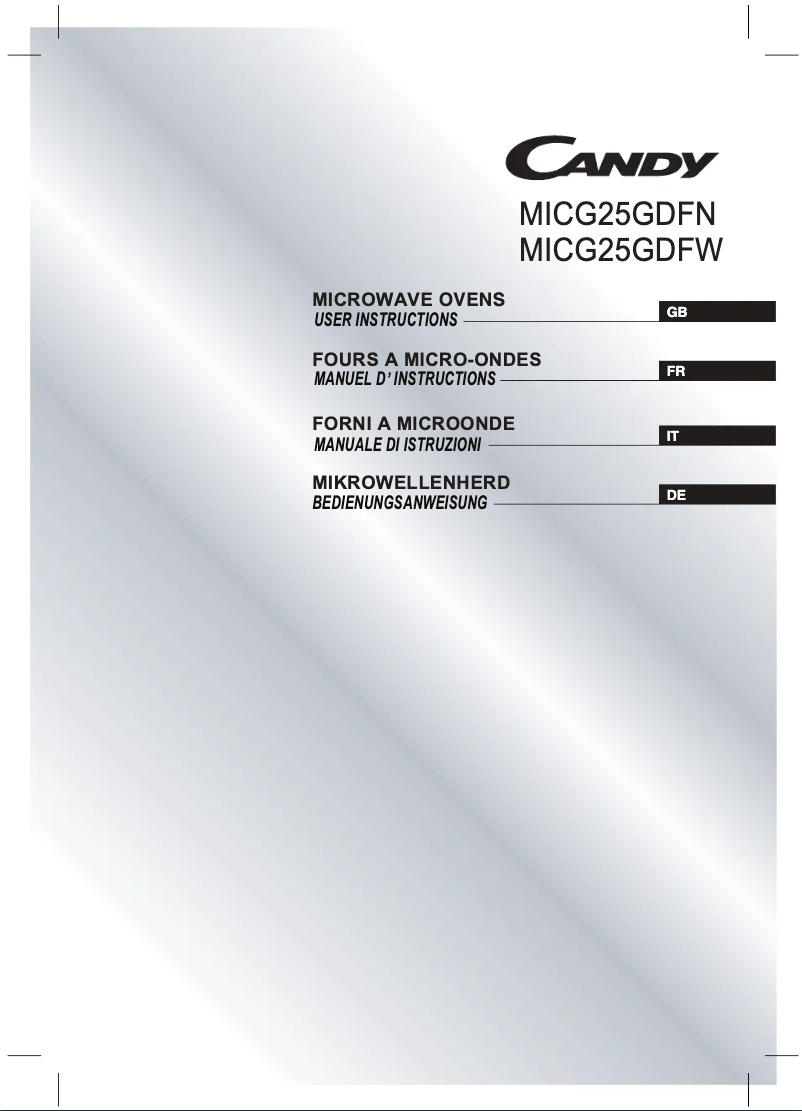 Image de la première page du manuel de l'appareil MICG 25G DFW