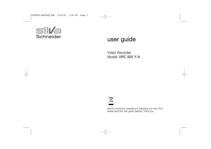Page n°1 - Manuel utilisateur LG VRC505Y