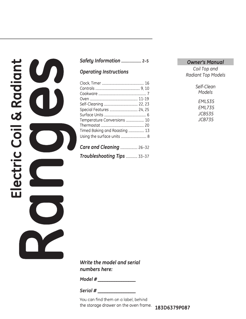 Image de la première page du manuel de l'appareil EML535BBF0