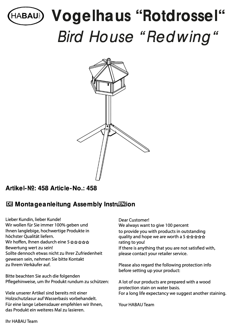 Image de la première page du manuel de l'appareil Rotdrossel