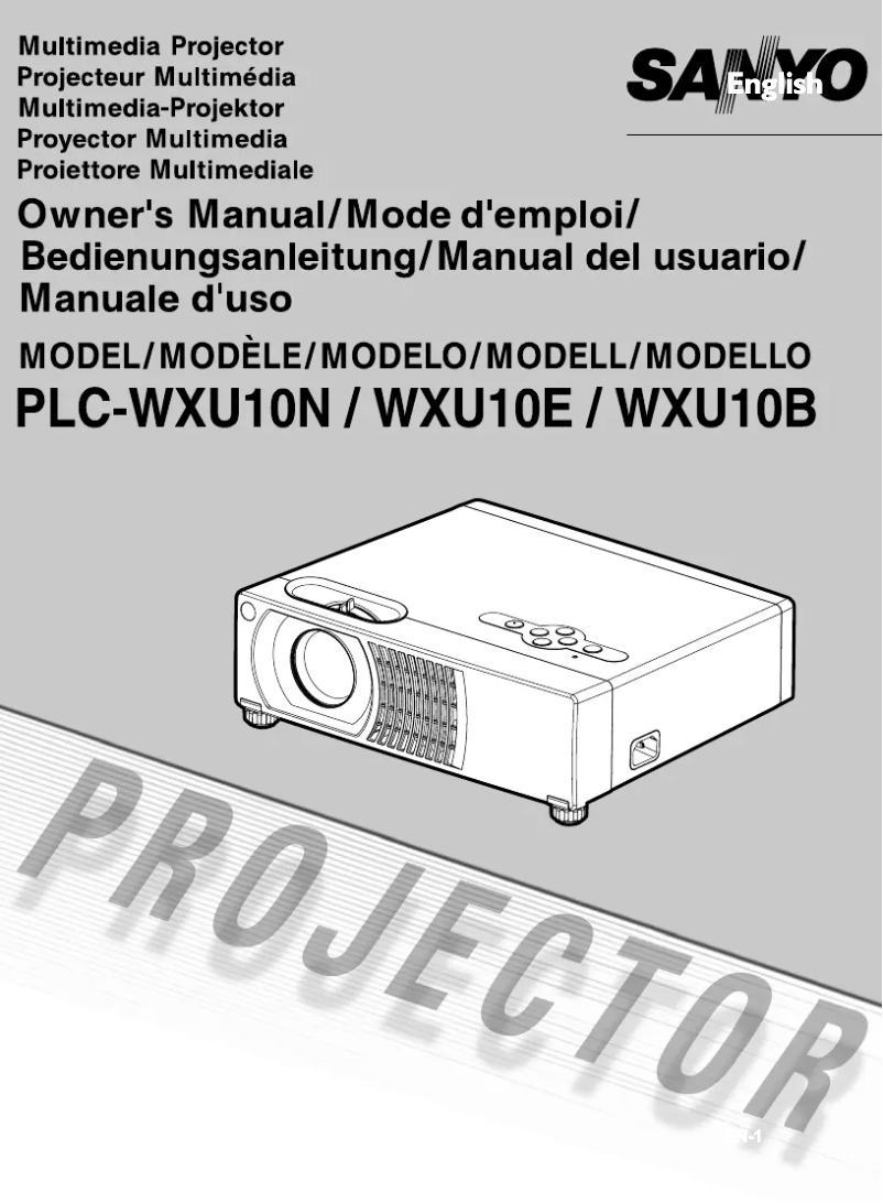 Page n°1 - Manuel utilisateur Sanyo PLC-WXU10