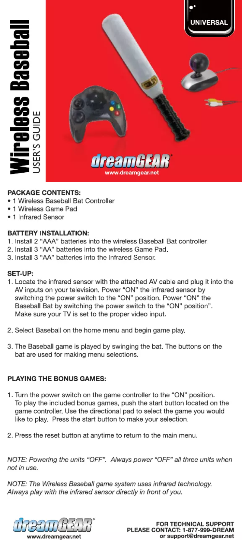 Page n°1 - Manuel utilisateur dreamGEAR DGUN-030
