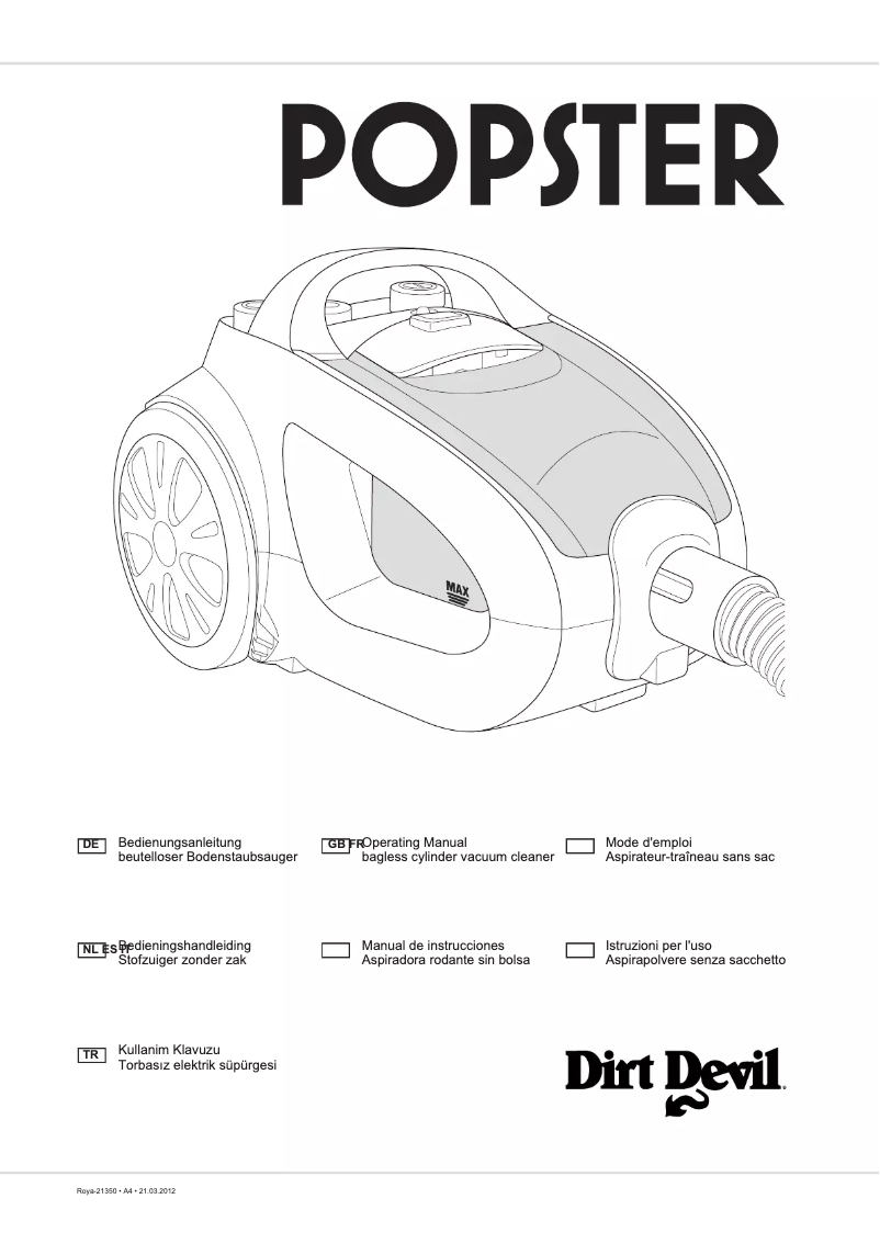 Page n°1 - Manuel utilisateur Dirt Devil Popster M2725-7