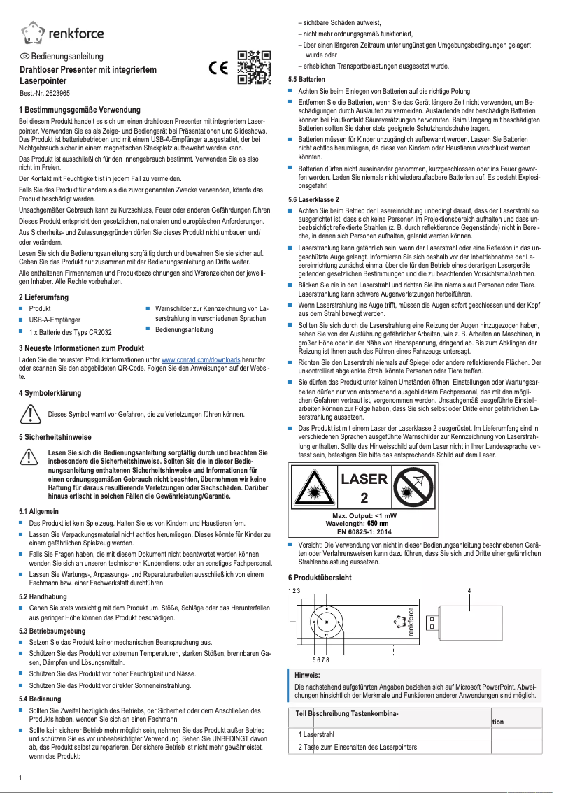 Page 1 de la notice Manuel utilisateur Renkforce RF-PLP-200