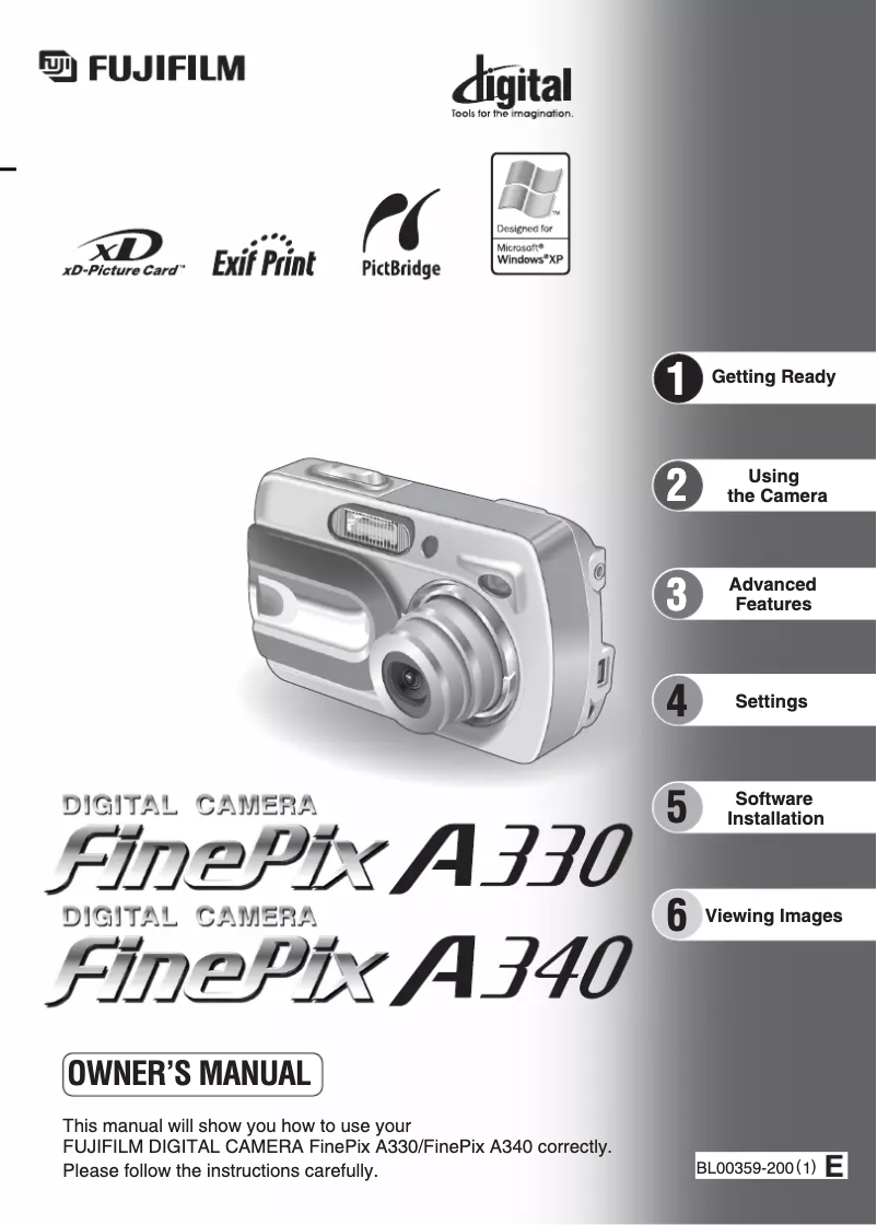 Page n°1 - Manuel utilisateur Fujifilm FinePix A340