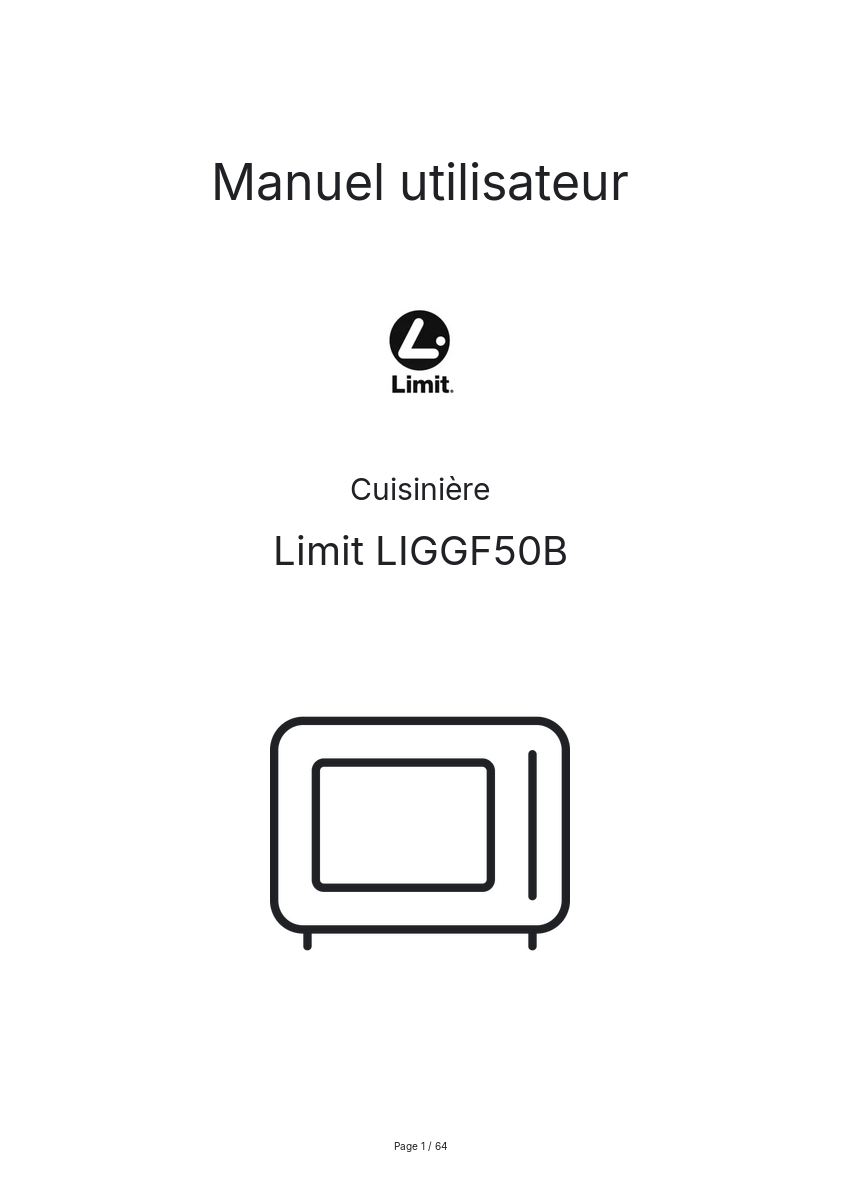 Page n°1 - Manuel utilisateur Limit LIGGF50B
