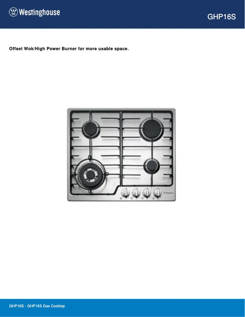 Page n°1 - Fiche technique Westinghouse GHP16