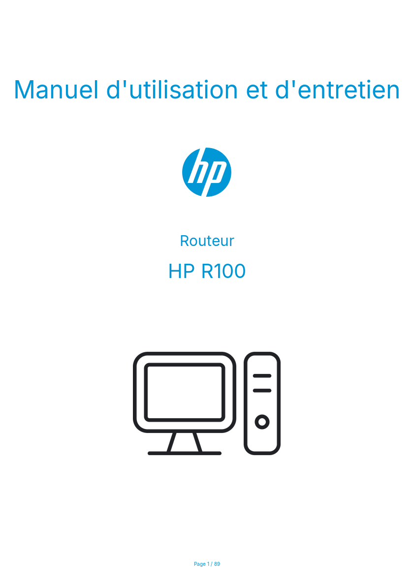 Image de la première page du manuel de l'appareil R100