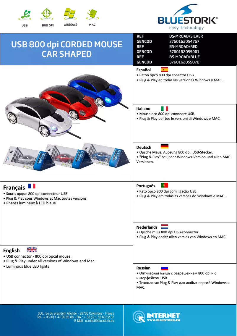 Page n°1 - Manuel utilisateur Bluestork M-ROAD