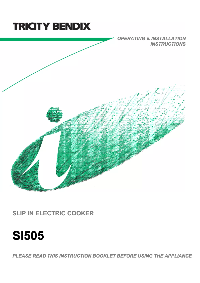 Page n°1 - Manuel utilisateur Tricity Bendix SI505B
