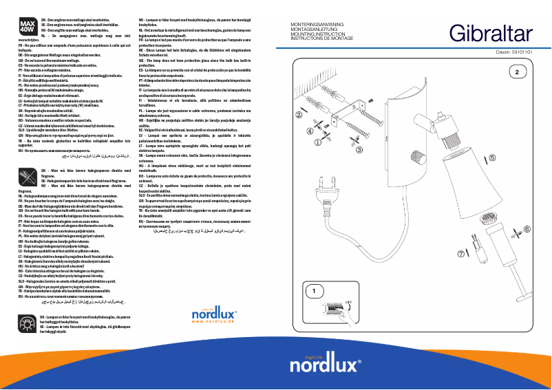 Page n°1 - Manuel utilisateur Nordlux Gibraltar