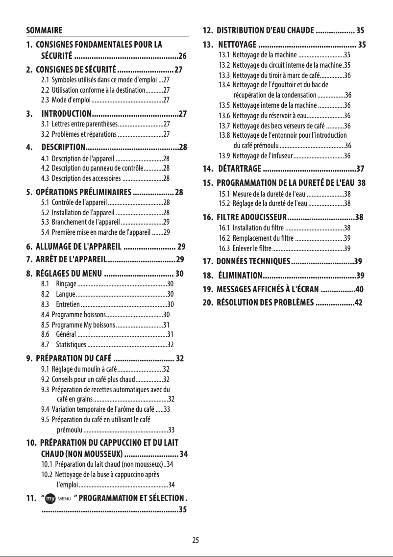 Page n°1 - Manuel utilisateur DeLonghi Dinamica FEB3535.SB