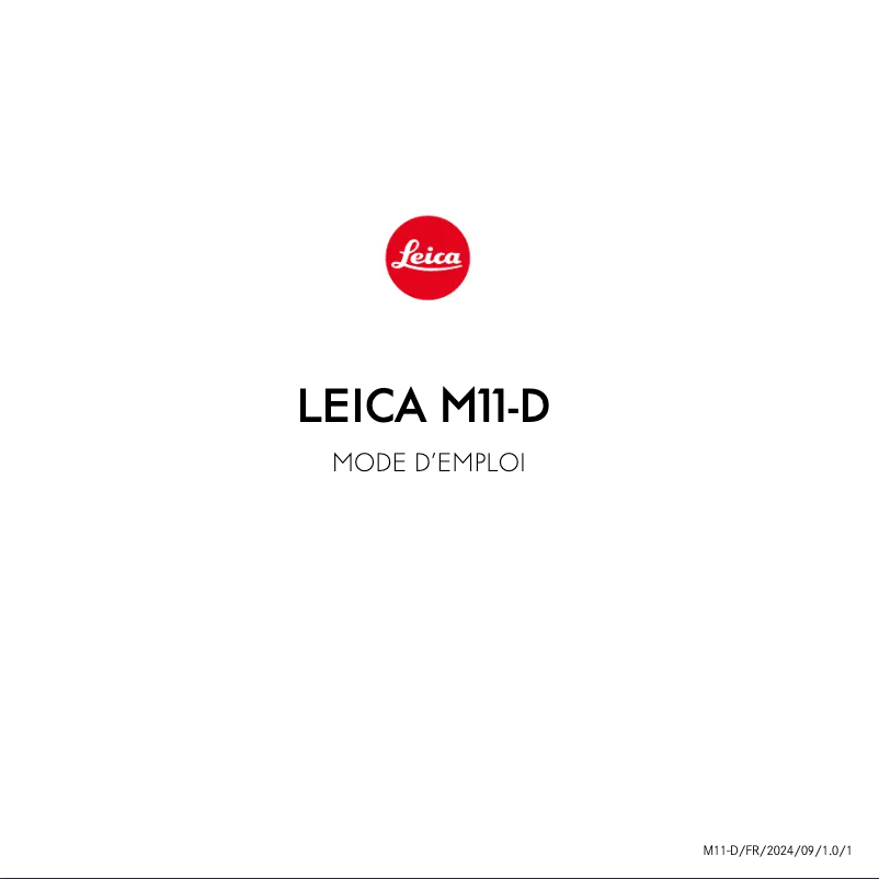 Image de la première page du manuel de l'appareil M11-D