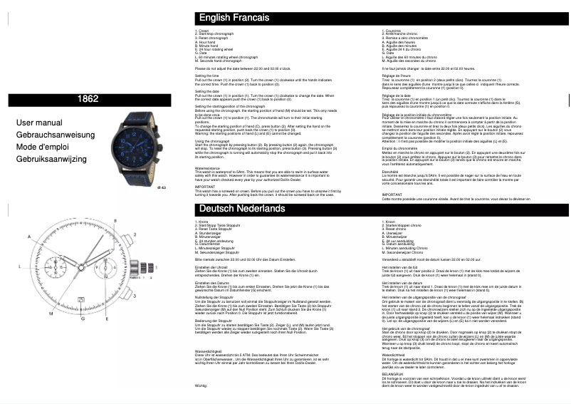 Page n°1 - Manuel utilisateur Davis 1862