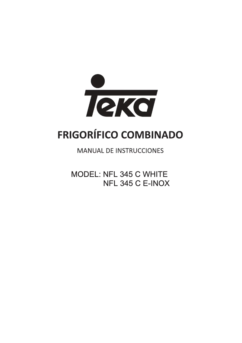 Page n°1 - Manuel utilisateur Teka NFL 345 C