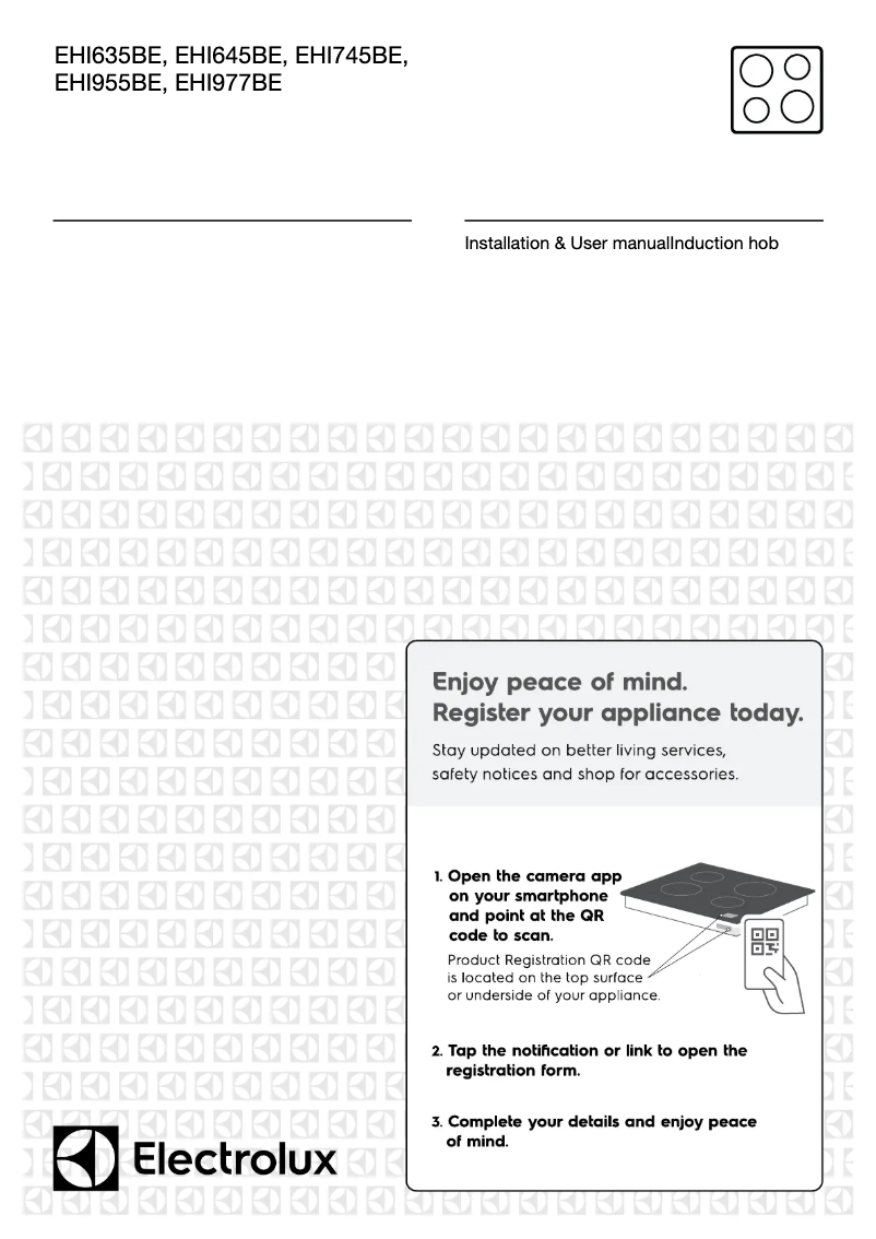 Page 1 de la notice Manuel utilisateur Electrolux EHI955BE