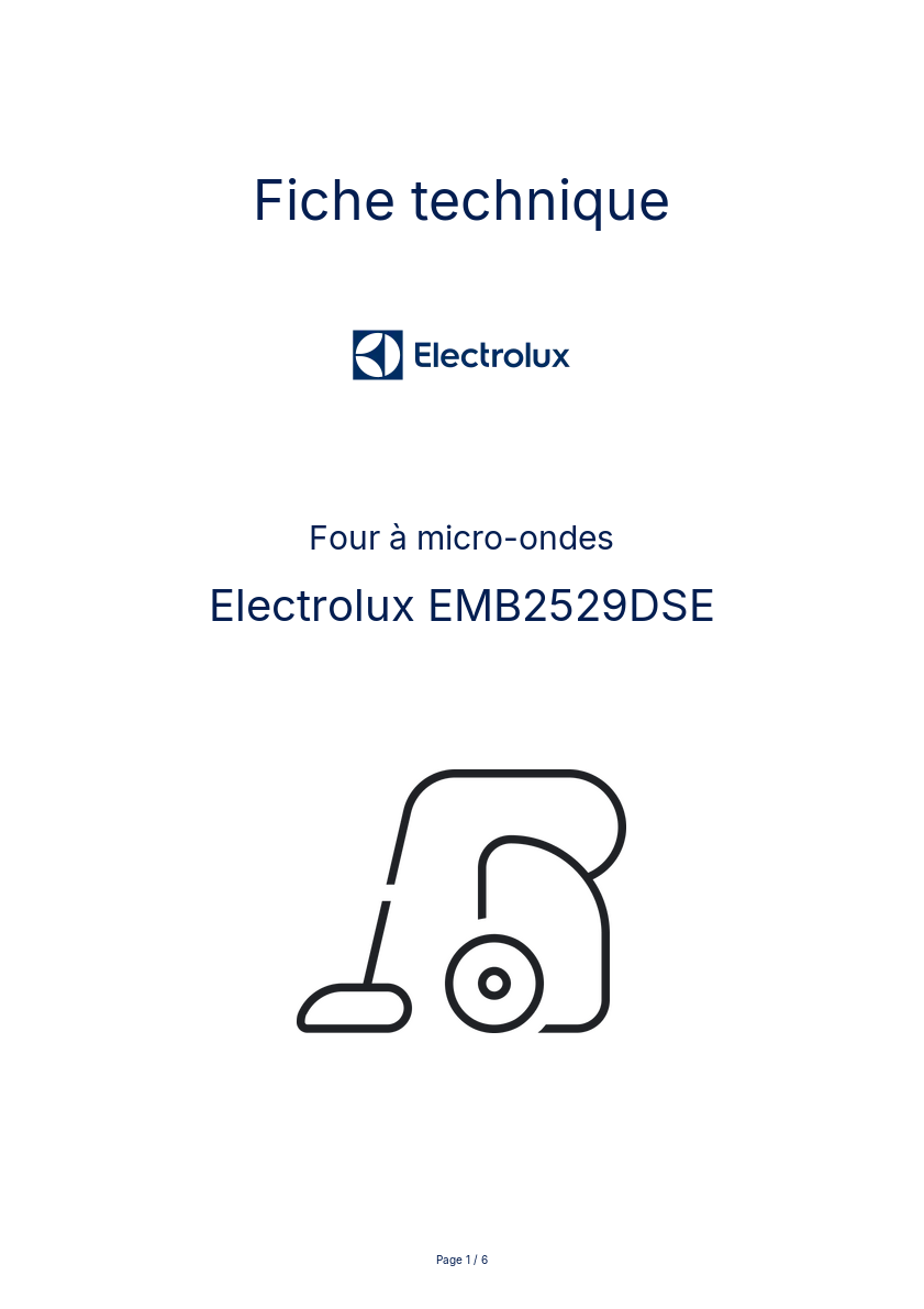 Image de la première page du manuel de l'appareil EMB2529DSE