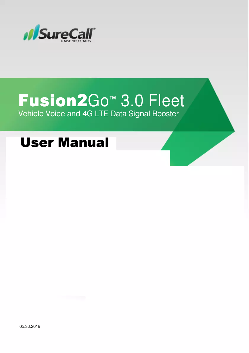 Page n°1 - Manuel utilisateur SureCall Fusion2Go 3.0 Fleet