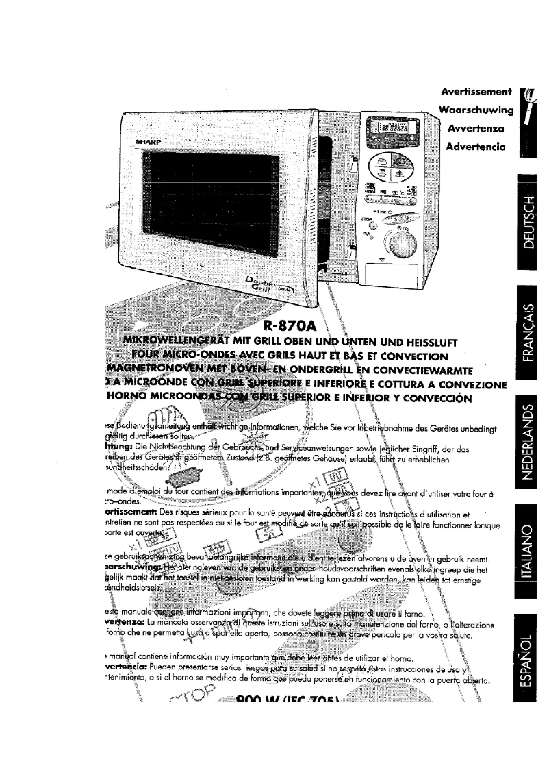 Page n°1 - Manuel utilisateur Sharp R870A