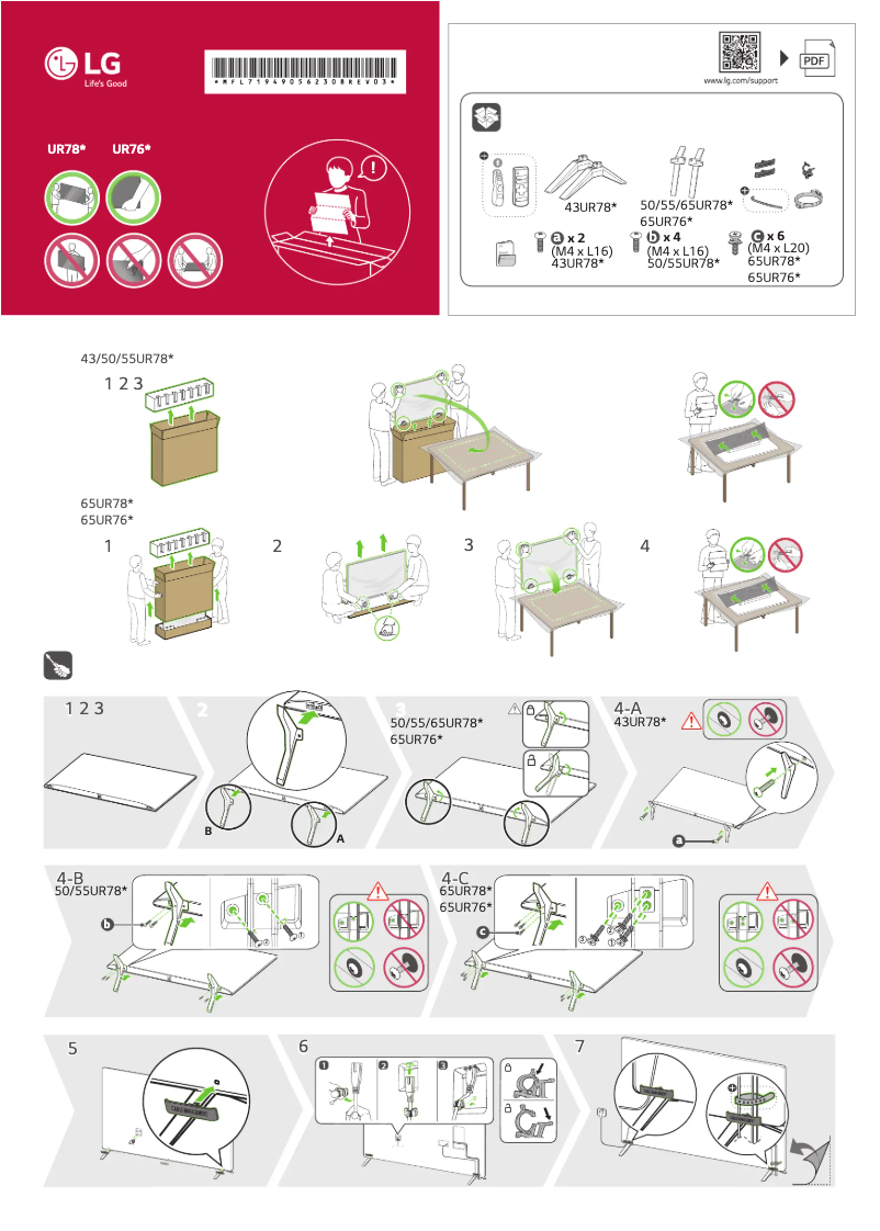 Page 1 de la notice Manuel utilisateur LG 50UR78006LK