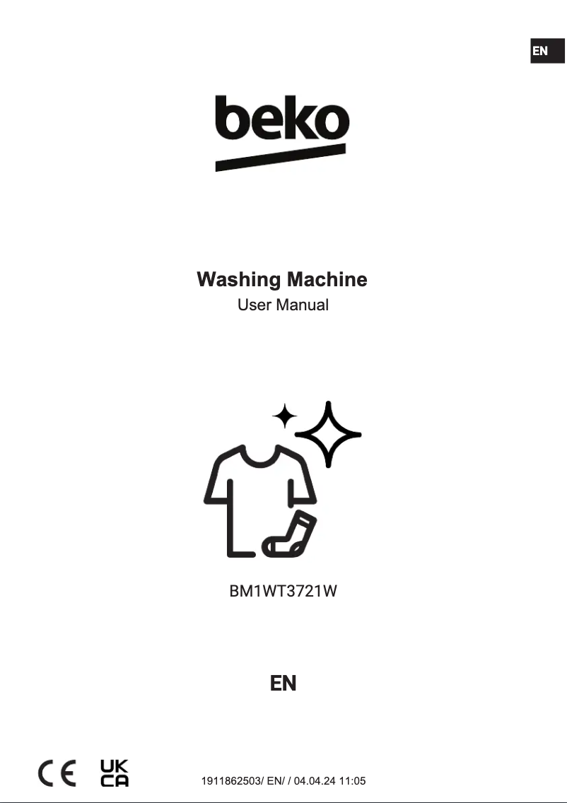 Page 1 de la notice Manuel utilisateur Beko BM1WT3721S