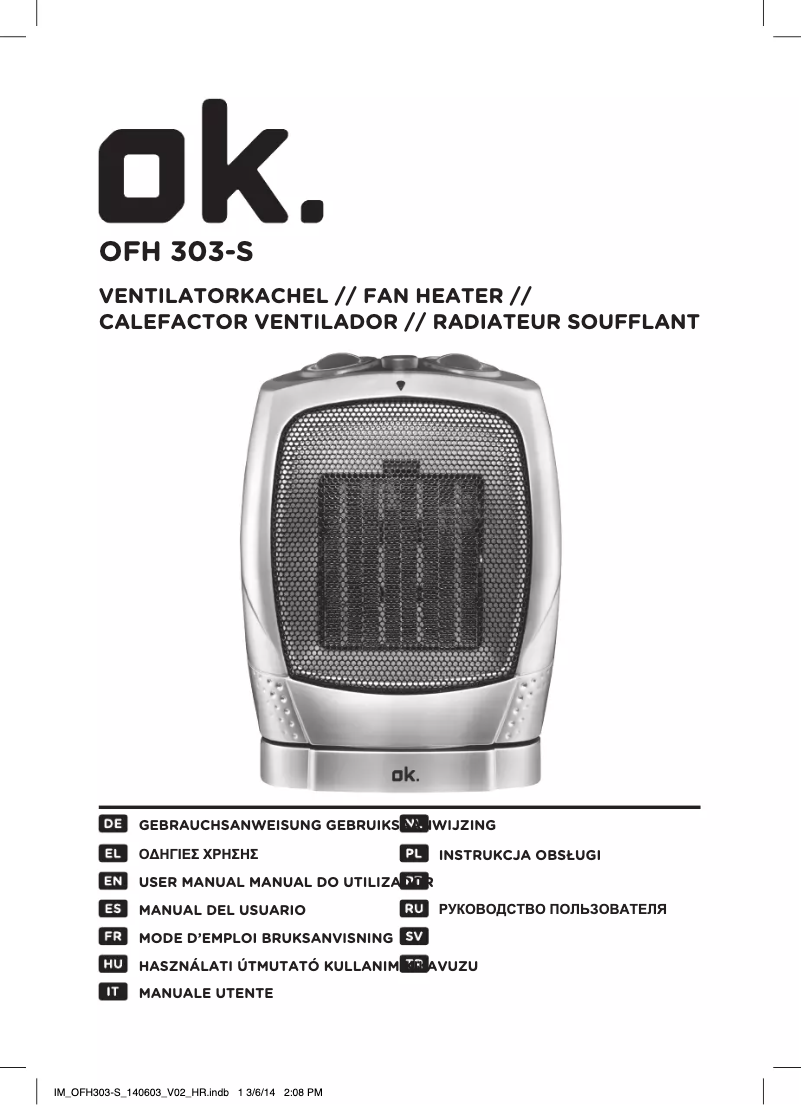 Page 1 de la notice Manuel utilisateur OK OFH 303