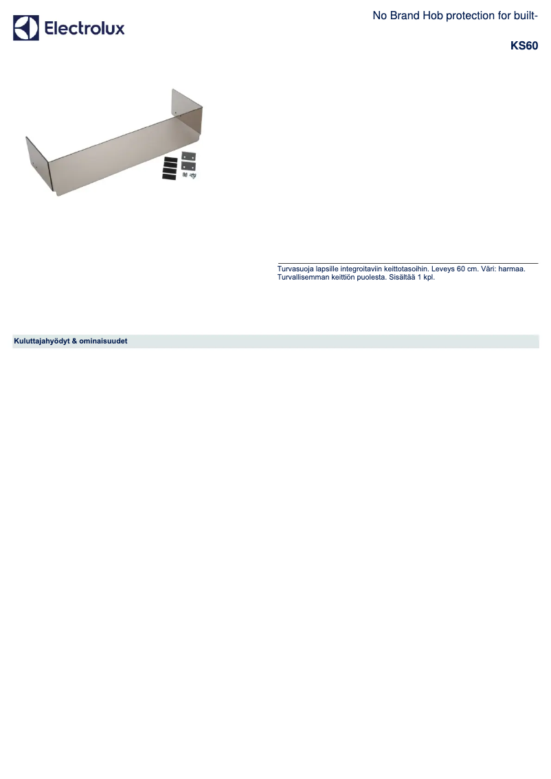 Page 1 de la notice Manuel utilisateur AEG KS60