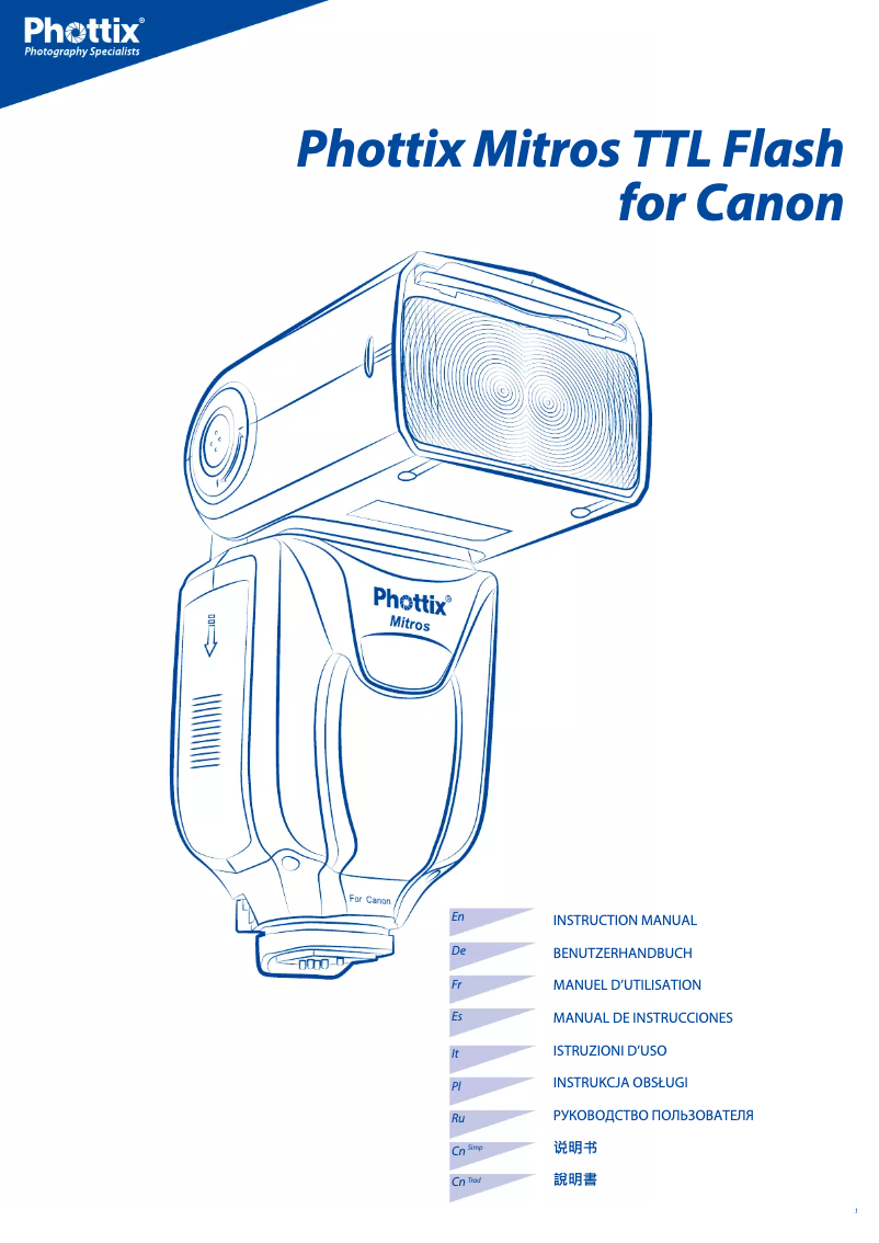 Page n°1 - Manuel utilisateur Phottix Mitros TTL (Canon)