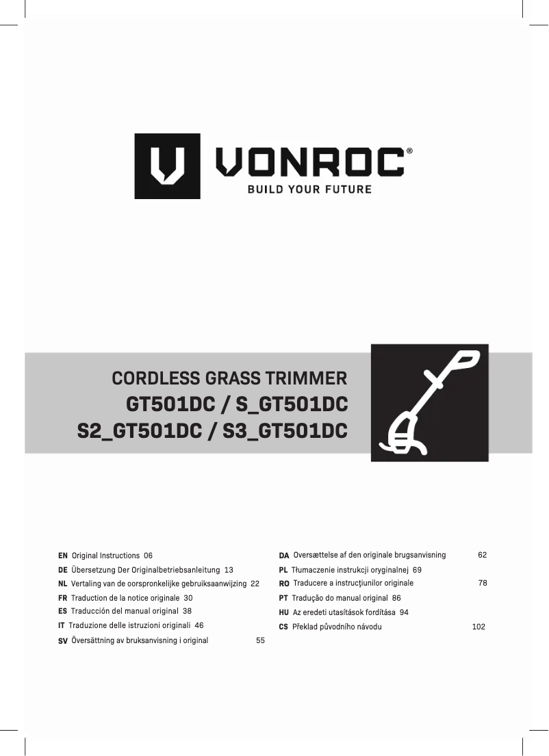 Page 1 de la notice Manuel utilisateur Vonroc GT501DC