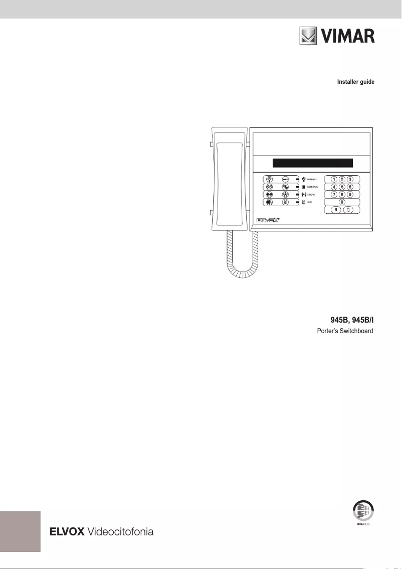 Image de la première page du manuel de l'appareil ELVOX 945B.EN