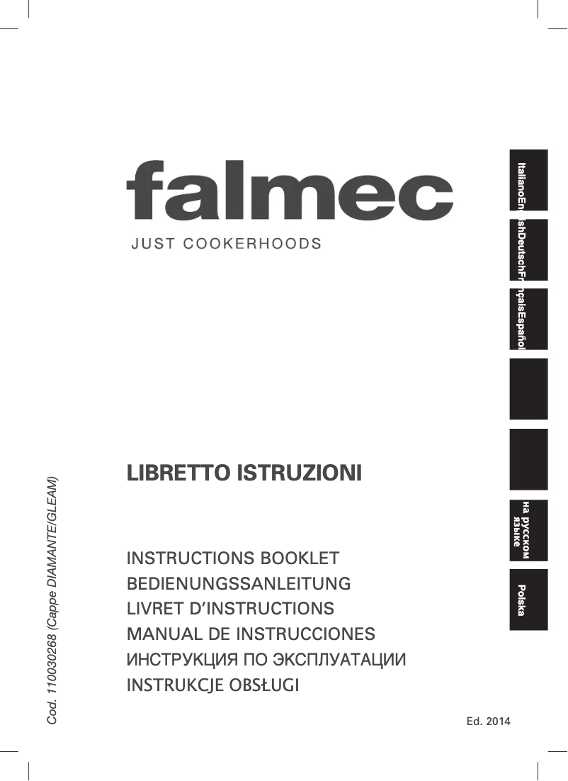 Page 1 de la notice Manuel utilisateur Falmec Diamante