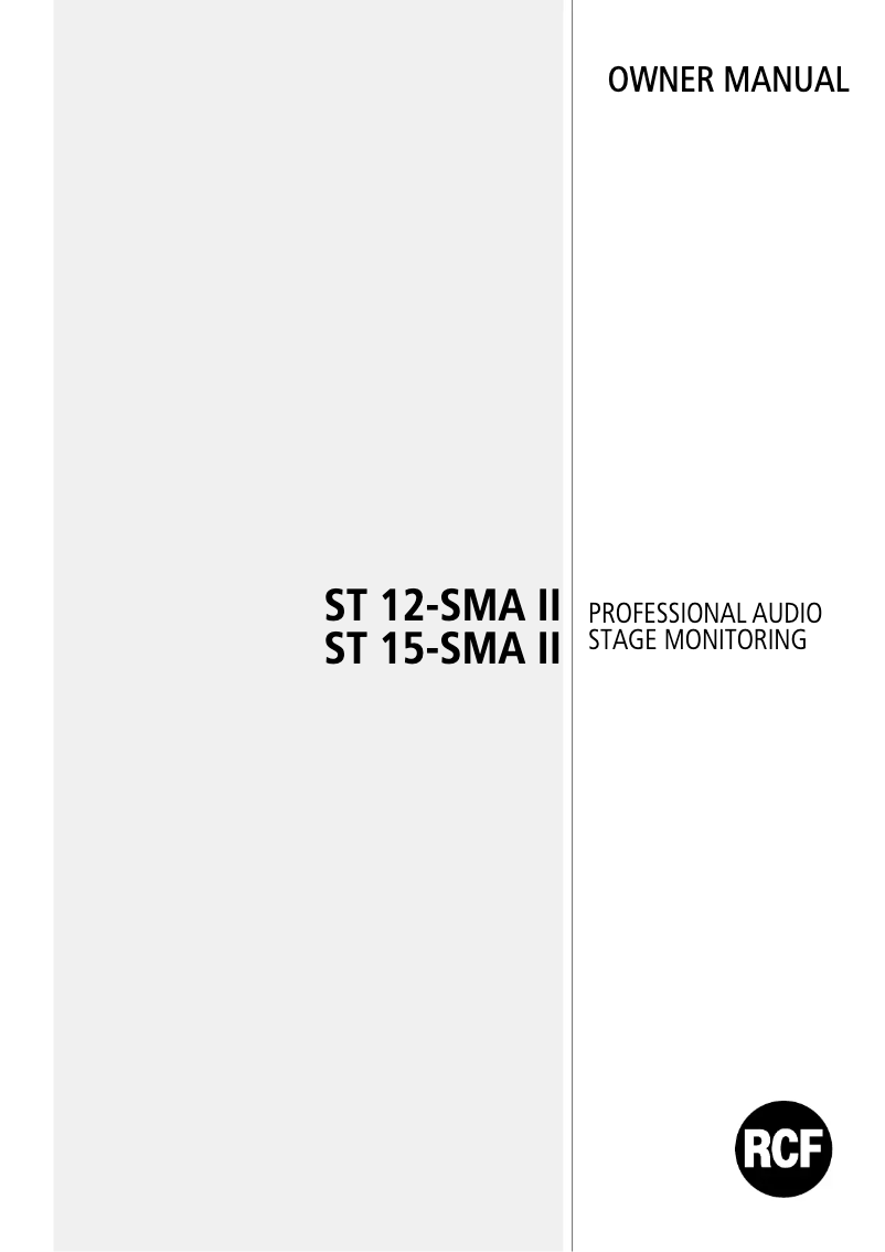 Image de la première page du manuel de l'appareil ST 15-SMA II