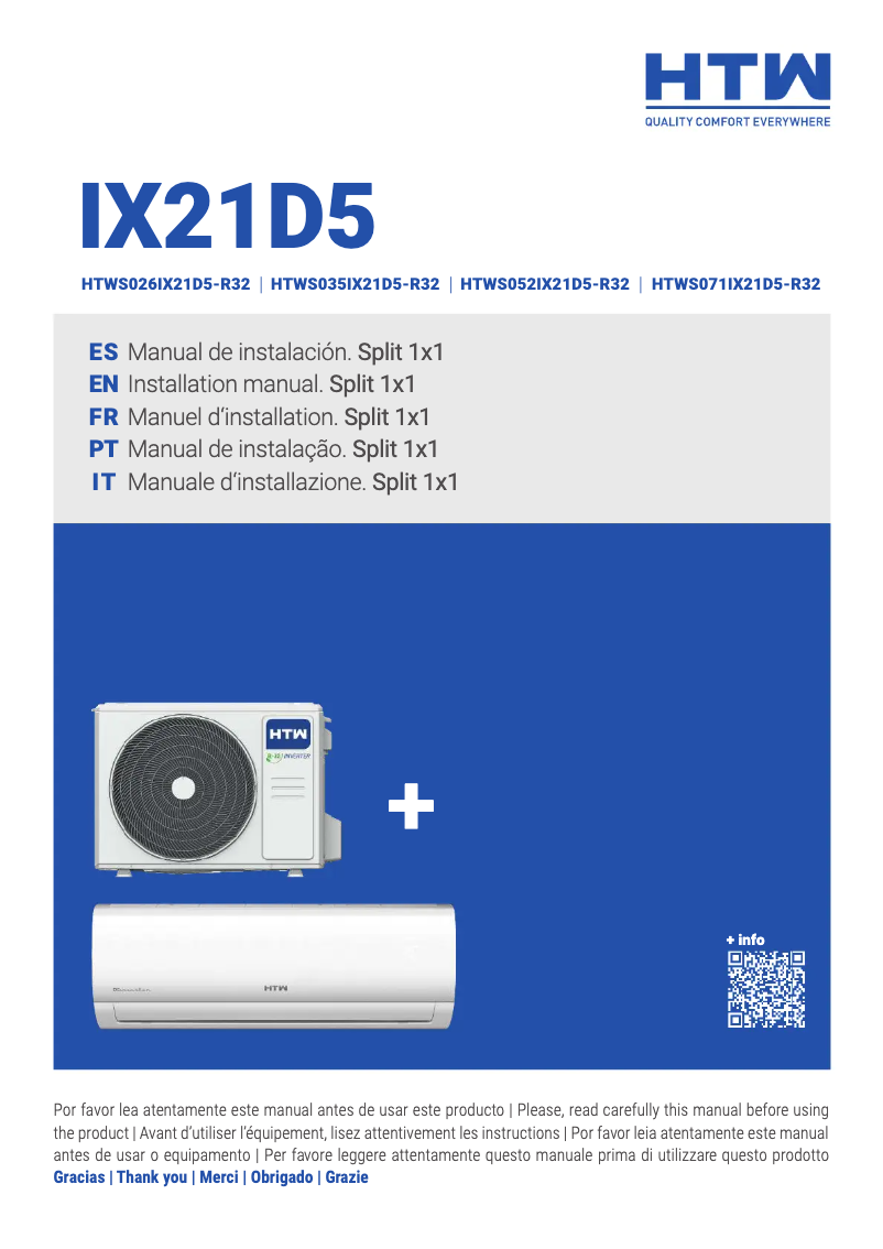 Page 1 de la notice Manuel utilisateur HTW IX21D5