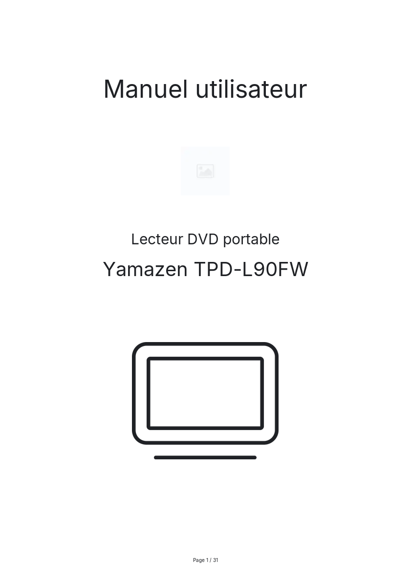 Page n°1 - Manuel utilisateur Yamazen TPD-L90FW