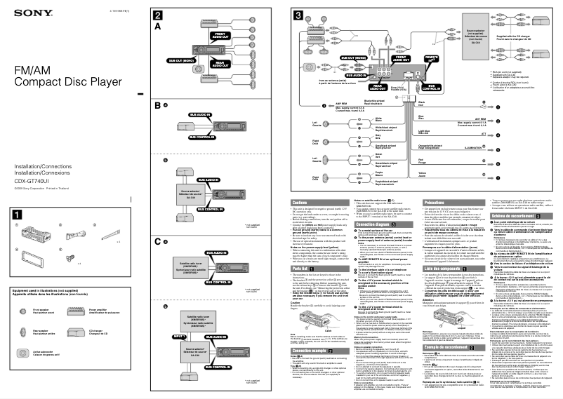 Image de la première page du manuel de l'appareil CDX-GT740UI