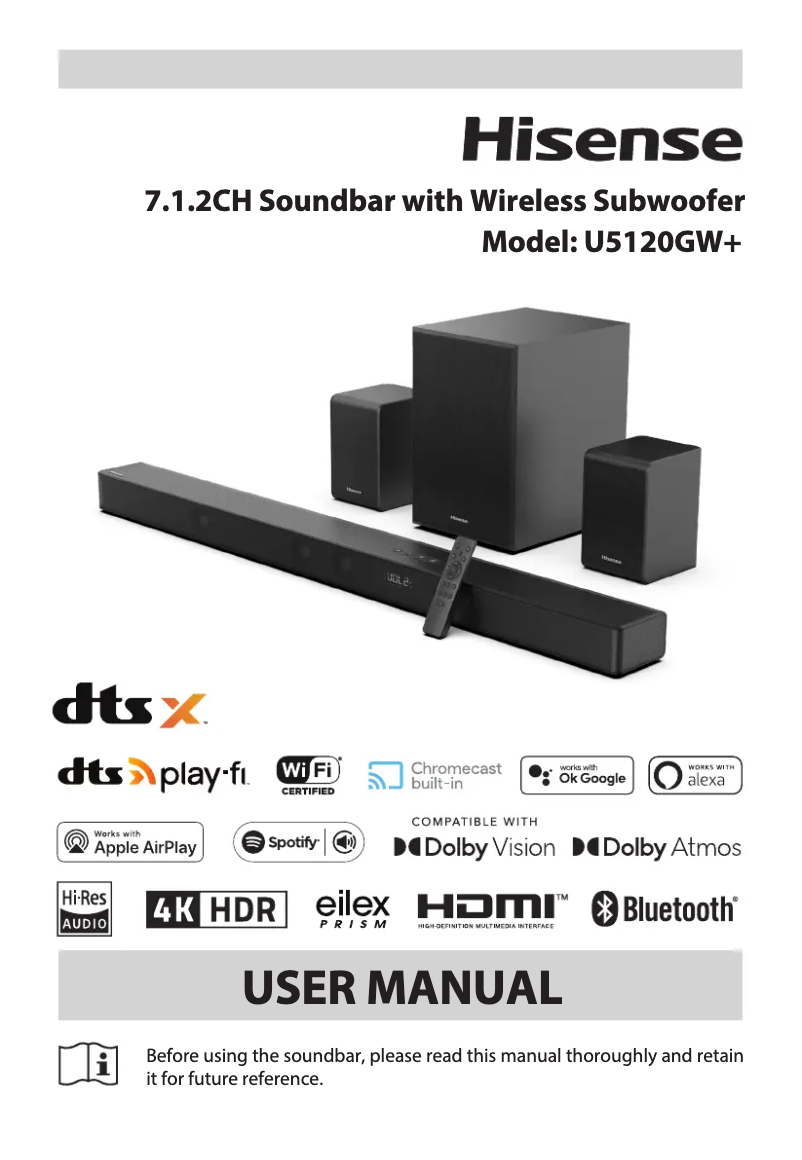 Page 1 de la notice Manuel utilisateur Hisense U5120GW+