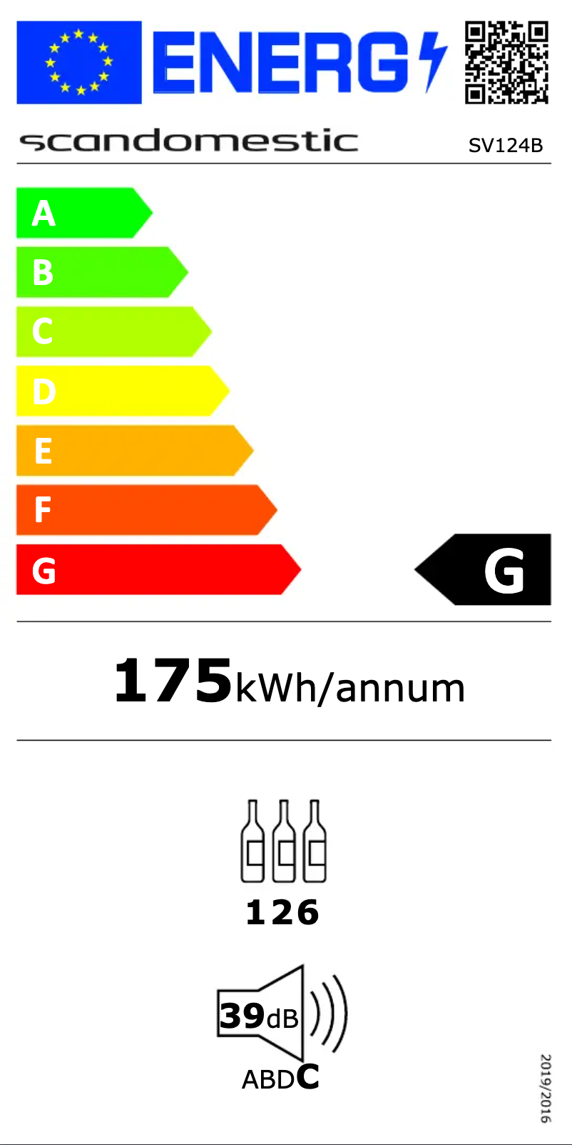 Page n°1 - Label énergétique Scandomestic SV 124 B
