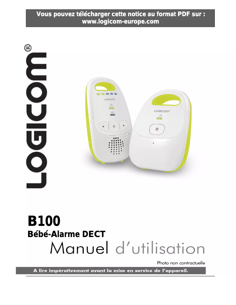 Page 1 de la notice Manuel utilisateur Logicom B100