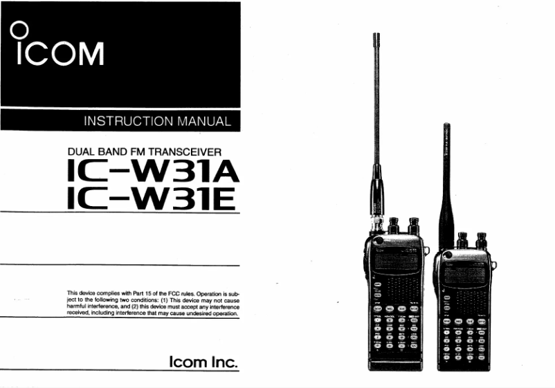 Page n°1 - Manuel utilisateur ICOM IC-W31A