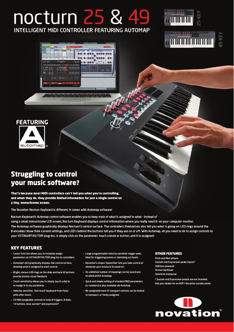 Page n°1 - Brochure Novation Nocturn 25