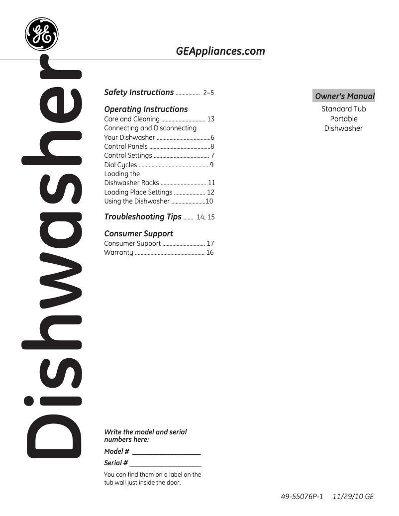 Imagen de la primera página del manual del dispositivo GSC3500VBB