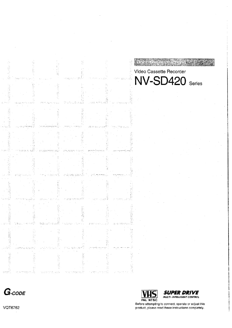 Image de la première page du manuel de l'appareil NV-SD420