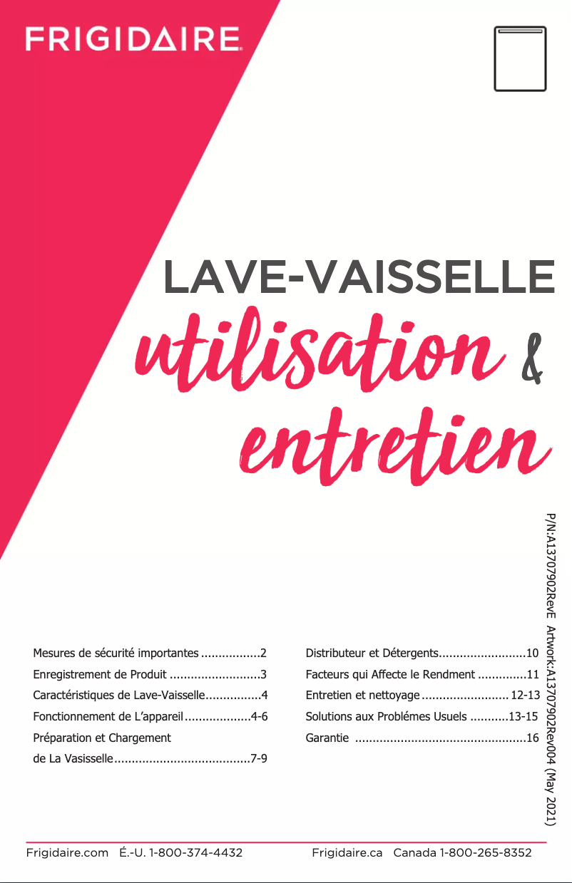 Page n°1 - Manuel utilisateur Frigidaire FFCD2418UW