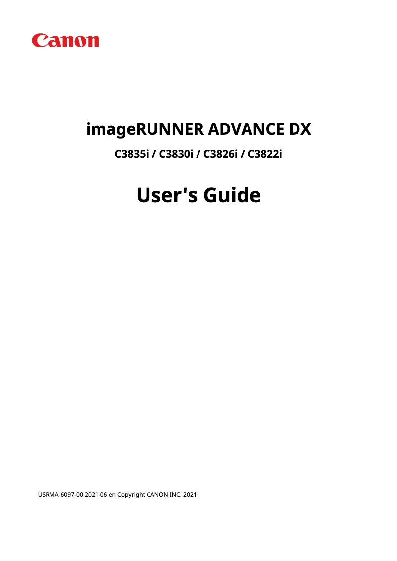Page 1 de la notice Manuel utilisateur Canon imageRUNNER ADVANCE DX C3822i