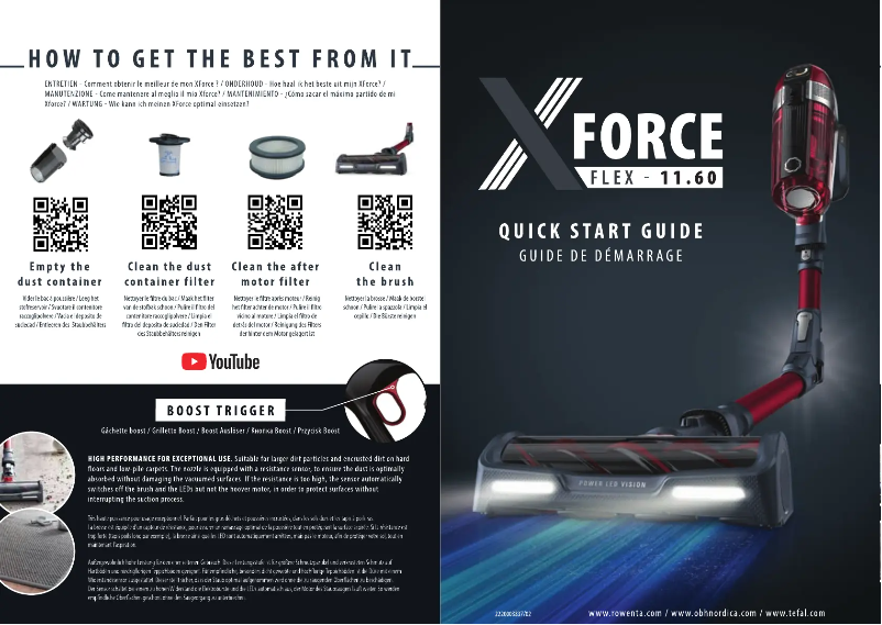 Image de la première page du manuel de l'appareil X-Force Flex 11.60 Aqua RH9890