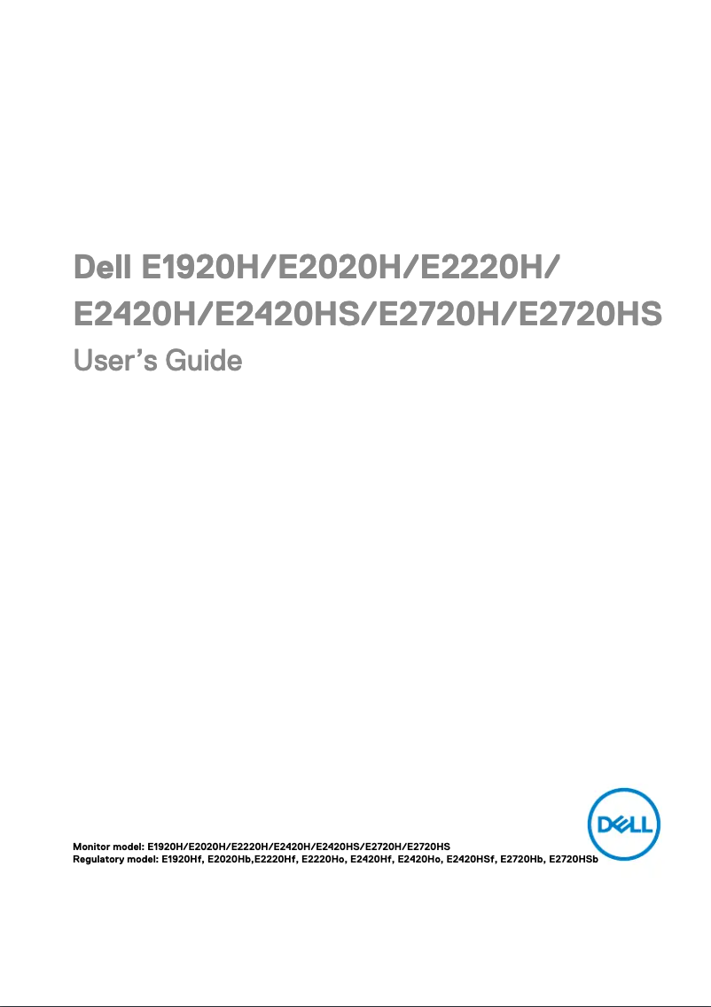 Page 1 de la notice Manuel utilisateur Dell E Series E2220H