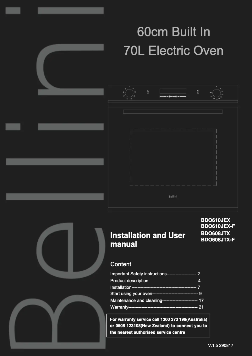 Image de la première page du manuel de l'appareil BOT908P