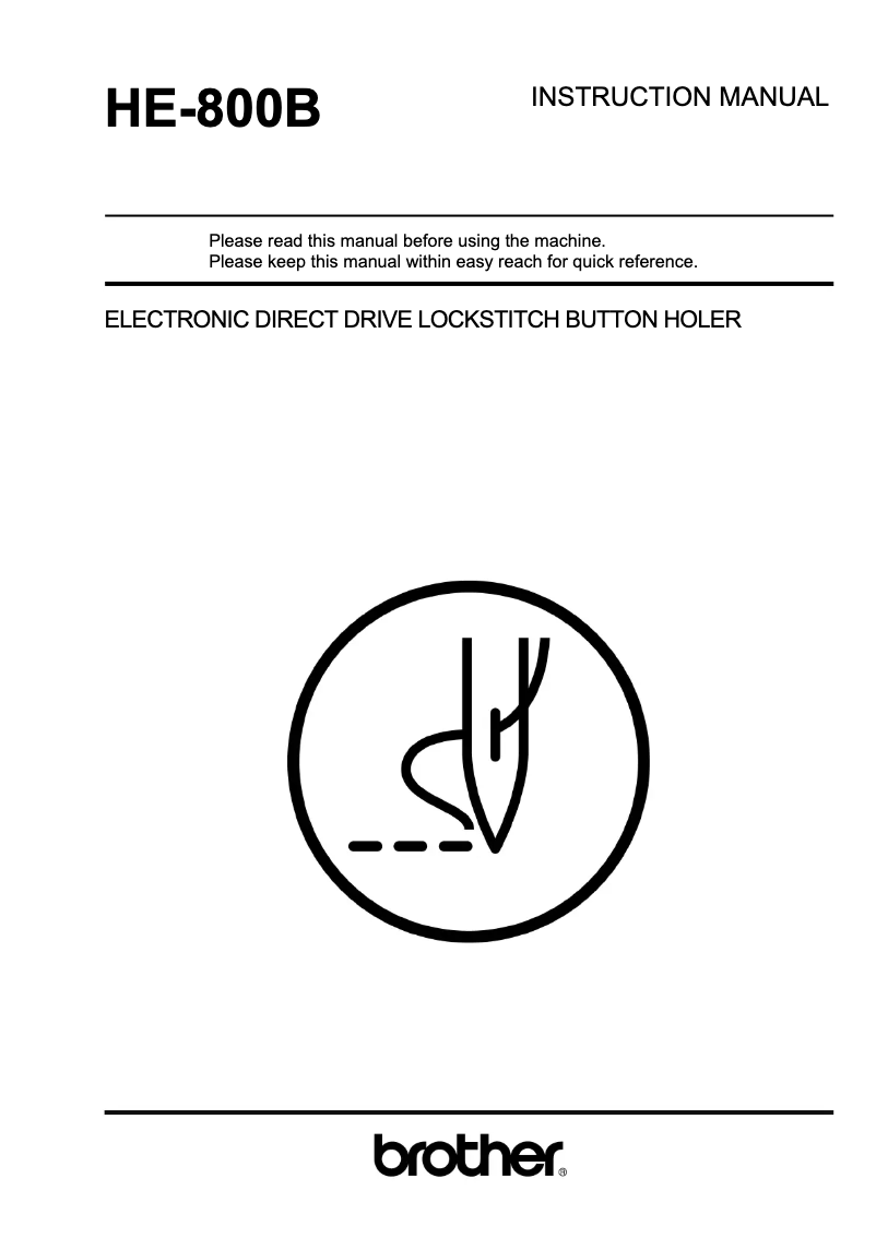 Page 1 de la notice Manuel utilisateur Brother HE-800B