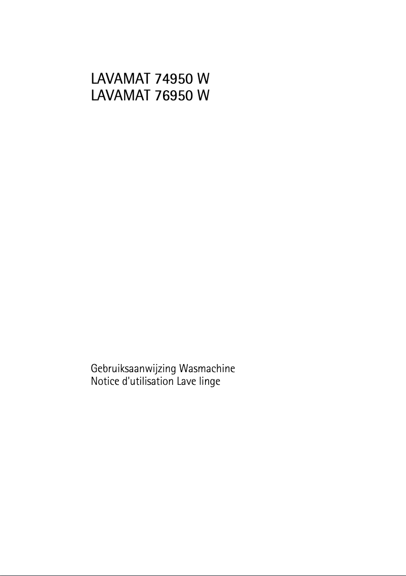 Page n°1 - Manuel utilisateur AEG LAVAMAT 72950 M3